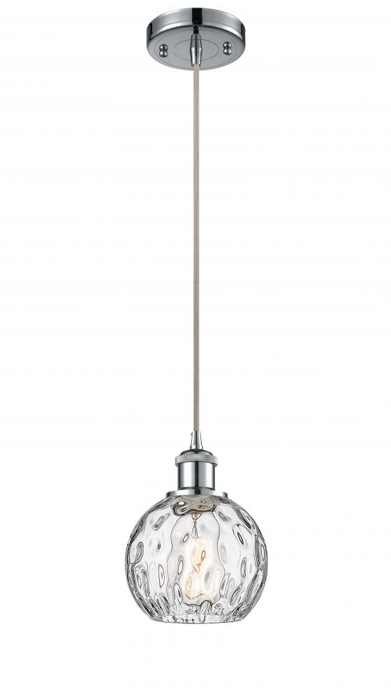 Athens Water Glass - 1 Light - 6 inch - Polished Chrome - Cord hung - Mini Pendant