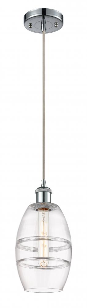 Vaz - 1 Light - 6 inch - Polished Chrome - Cord hung - Mini Pendant