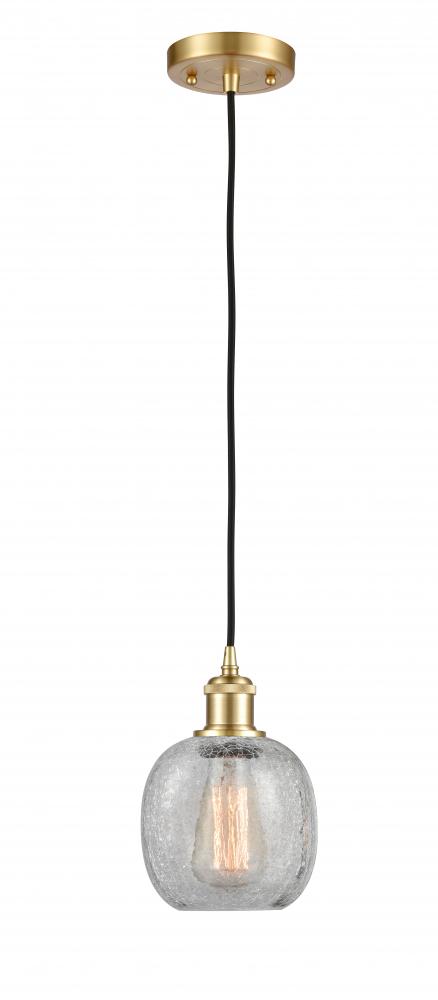 Belfast - 1 Light - 6 inch - Satin Gold - Cord hung - Mini Pendant