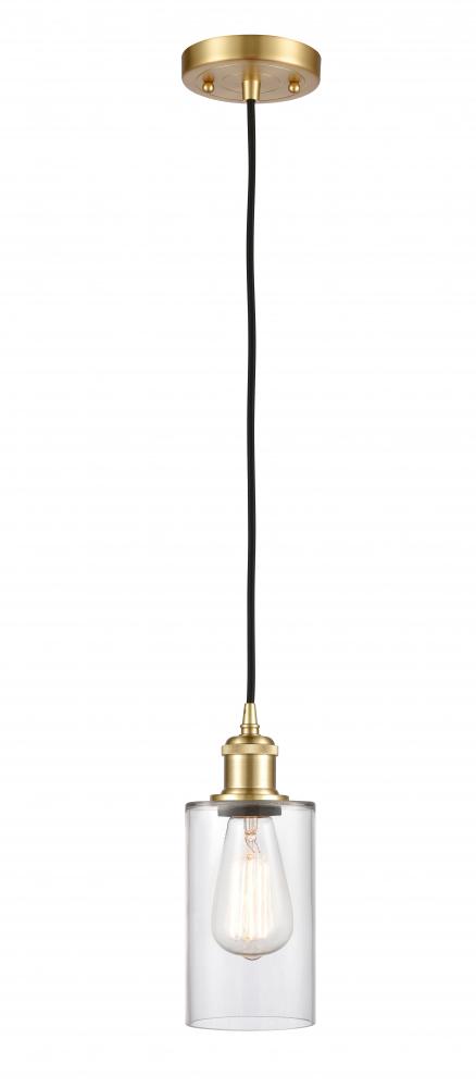 Clymer - 1 Light - 4 inch - Satin Gold - Cord hung - Mini Pendant