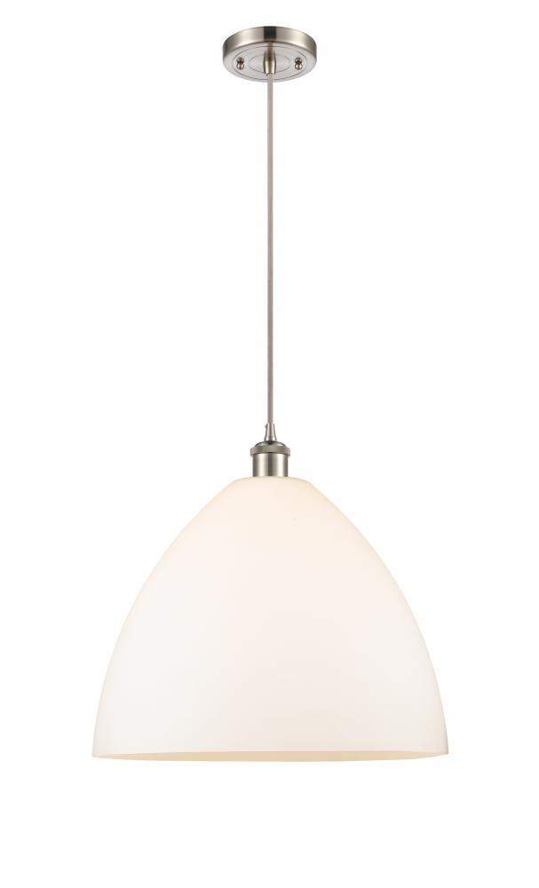 Bristol - 1 Light - 16 inch - Brushed Satin Nickel - Cord hung - Pendant