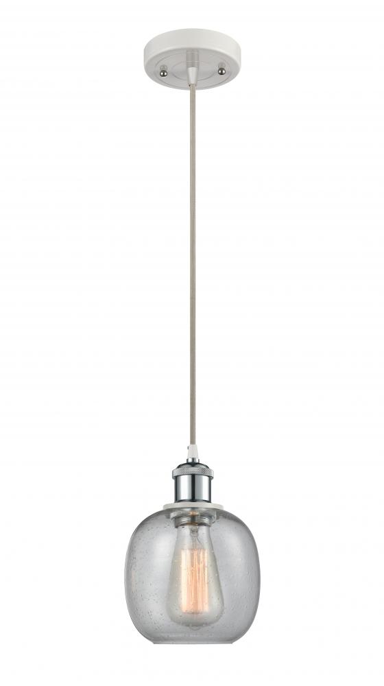 Belfast - 1 Light - 6 inch - White Polished Chrome - Cord hung - Mini Pendant