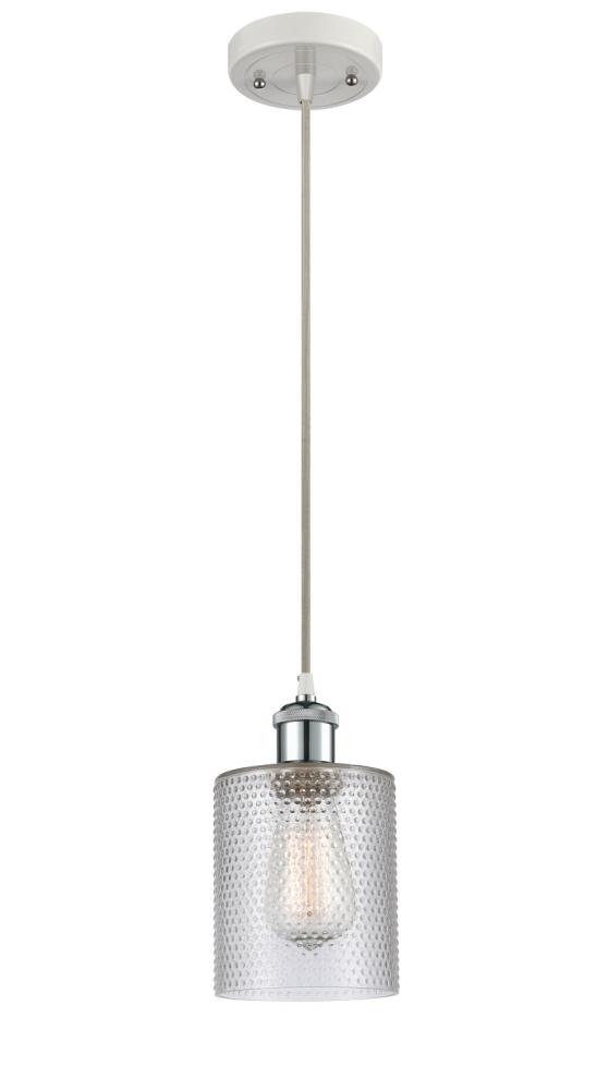 Cobbleskill - 1 Light - 5 inch - White Polished Chrome - Cord hung - Mini Pendant