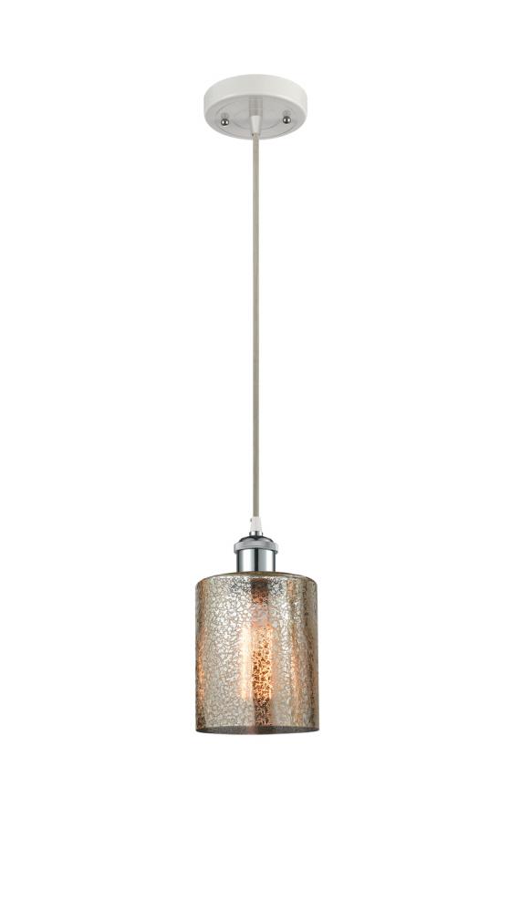 Cobbleskill - 1 Light - 5 inch - White Polished Chrome - Cord hung - Mini Pendant