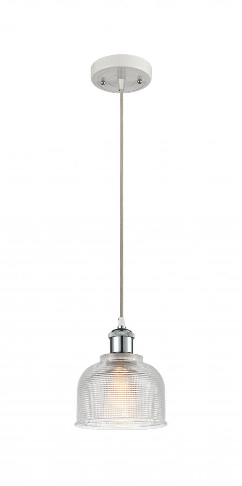 Dayton - 1 Light - 6 inch - White Polished Chrome - Cord hung - Mini Pendant