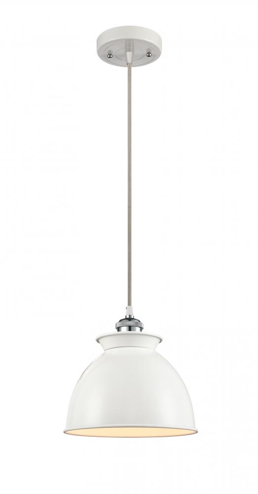 Adirondack - 1 Light - 8 inch - White Polished Chrome - Cord hung - Mini Pendant