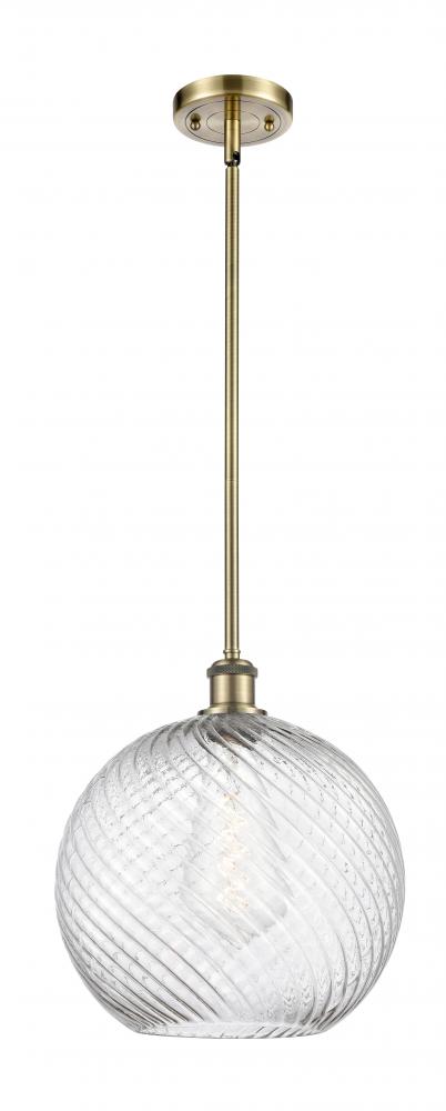 Athens Twisted Swirl - 1 Light - 12 inch - Antique Brass - Mini Pendant