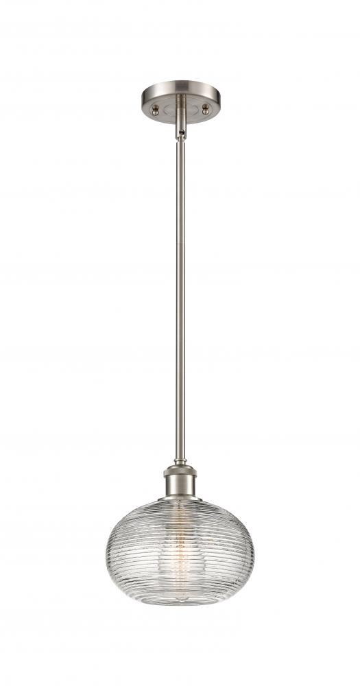 Ithaca - 1 Light - 8 inch - Brushed Satin Nickel - Mini Pendant