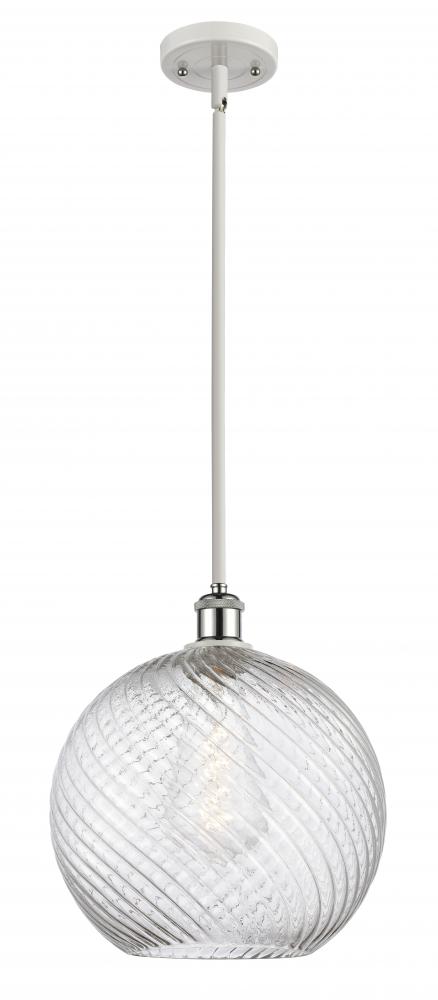 Athens Twisted Swirl - 1 Light - 12 inch - White Polished Chrome - Mini Pendant