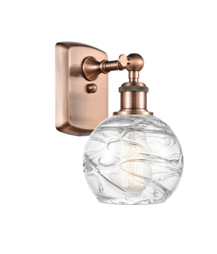 Athens Deco Swirl - 1 Light - 6 inch - Antique Copper - Sconce