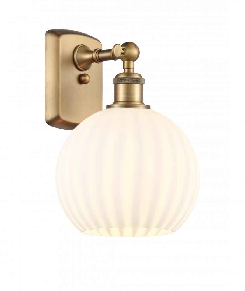 White Venetian - 1 Light - 8 inch - Brushed Brass - Sconce