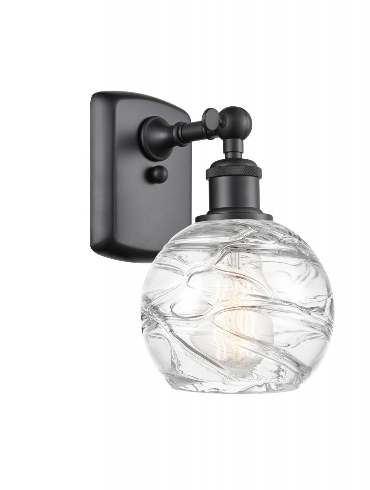 Athens Deco Swirl - 1 Light - 6 inch - Matte Black - Sconce