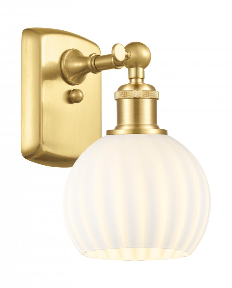 White Venetian - 1 Light - 6 inch - Satin Gold - Sconce