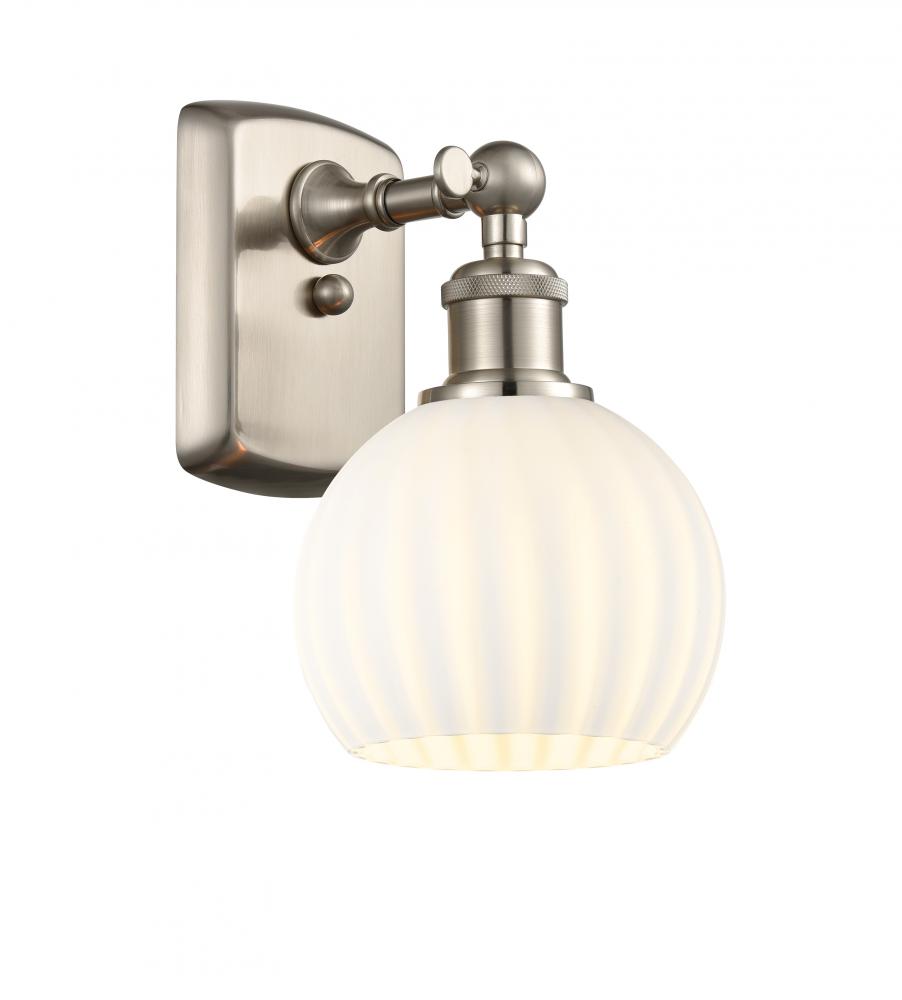 White Venetian - 1 Light - 6 inch - Brushed Satin Nickel - Sconce