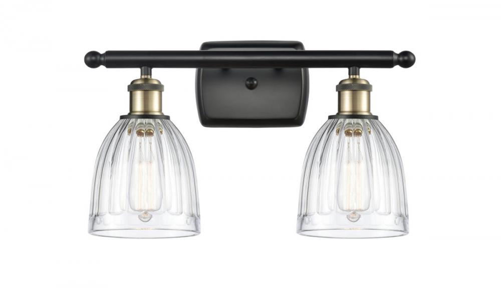 Brookfield - 2 Light - 16 inch - Black Antique Brass - Bath Vanity Light