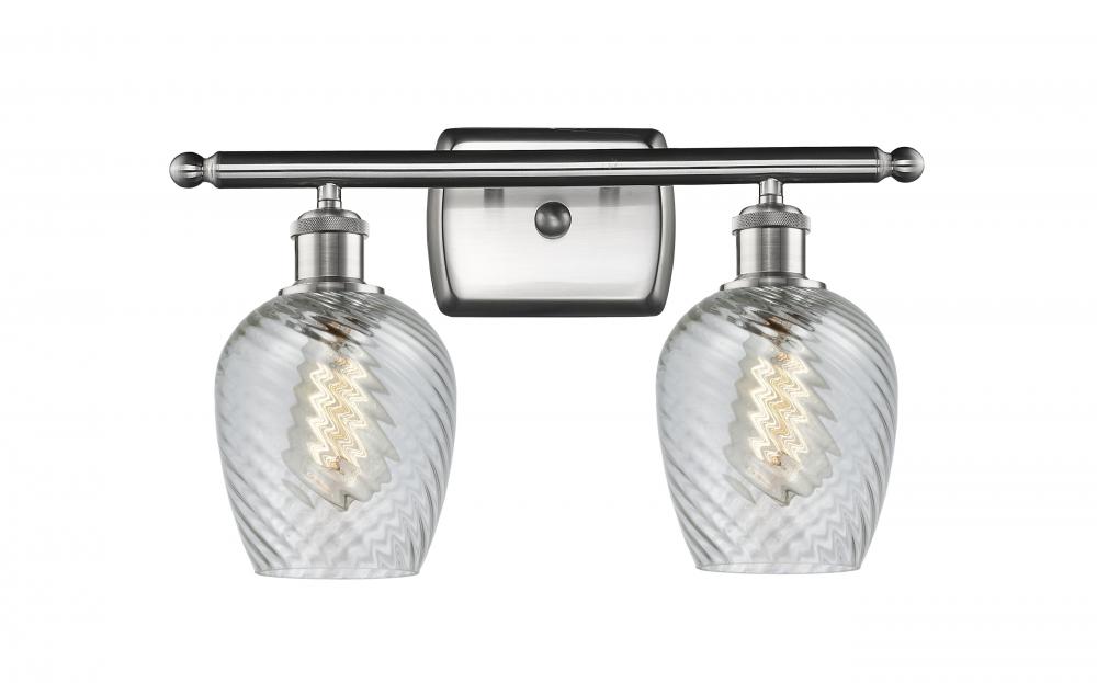 Salina - 2 Light - 16 inch - Brushed Satin Nickel - Bath Vanity Light