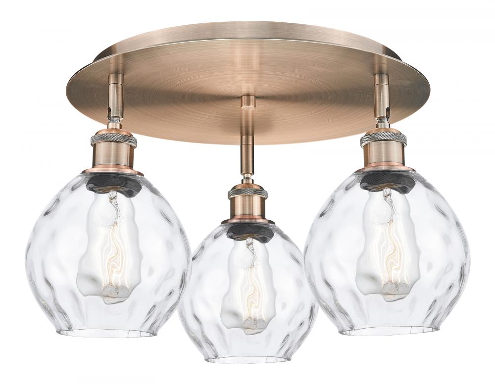 Waverly - 3 Light - 18 inch - Antique Copper - Flush Mount