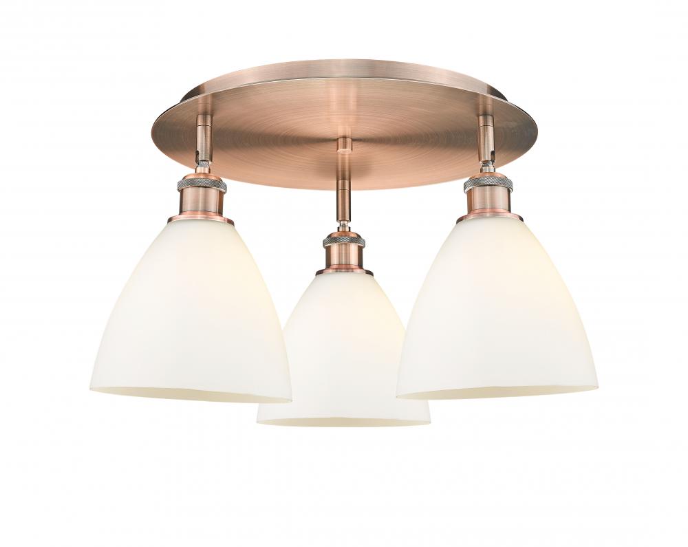 Bristol - 3 Light - 19 inch - Antique Copper - Flush Mount