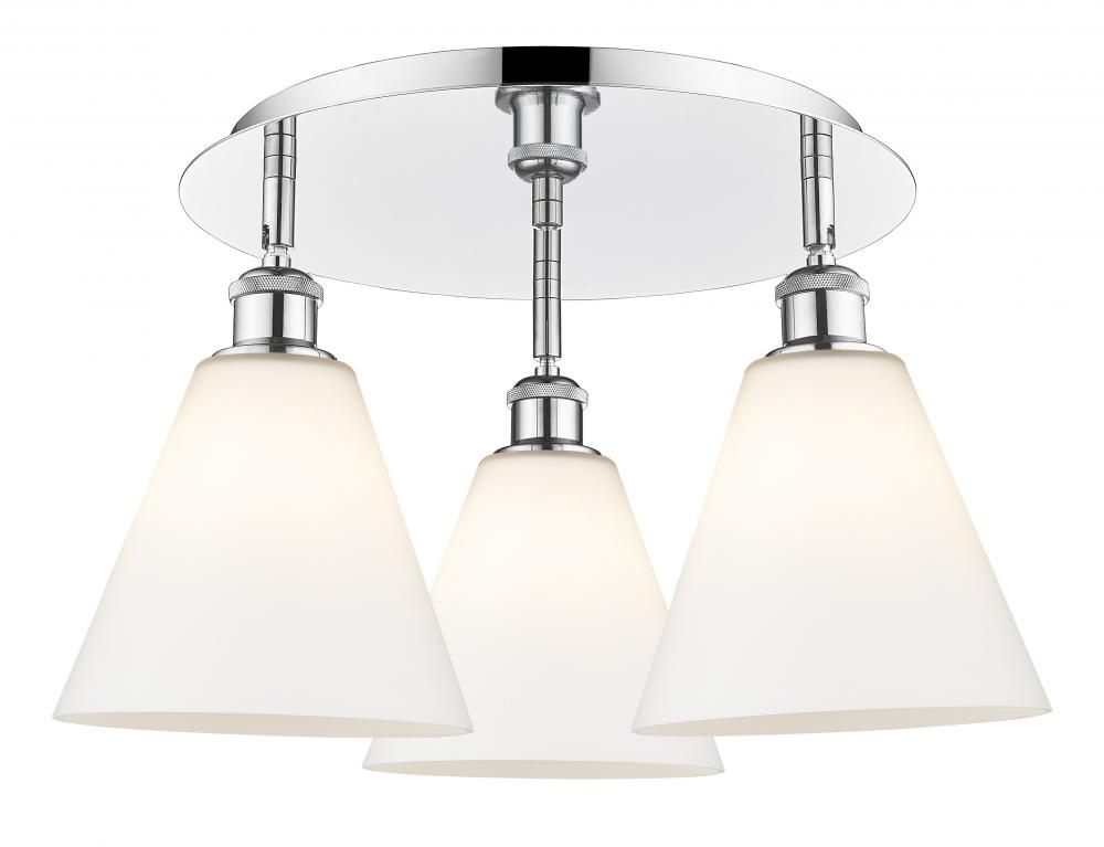 Berkshire - 3 Light - 20 inch - Polished Chrome - Flush Mount