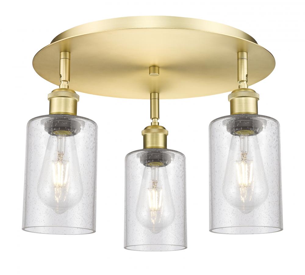 Clymer - 3 Light - 16 inch - Satin Gold - Flush Mount