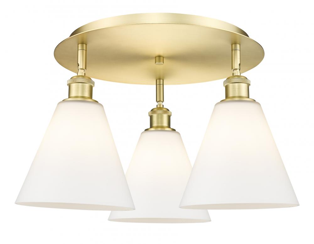 Berkshire - 3 Light - 20 inch - Satin Gold - Flush Mount