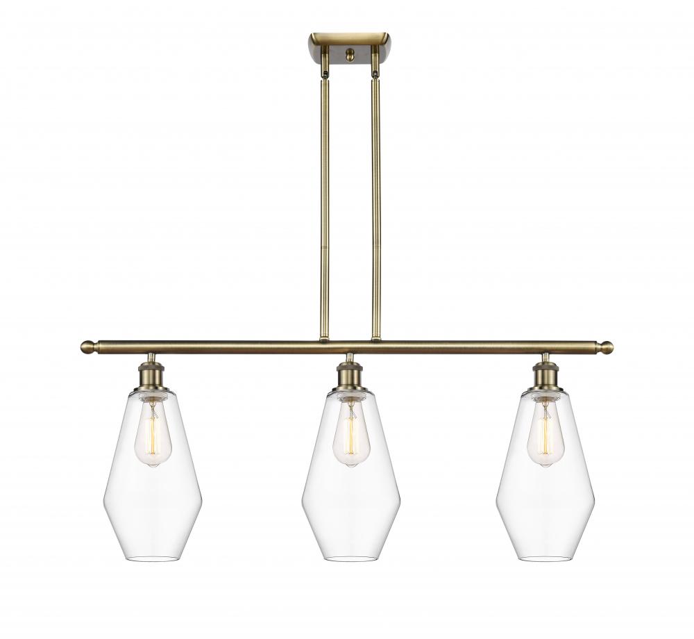 Cindyrella - 3 Light - 36 inch - Antique Brass - Cord hung - Island Light