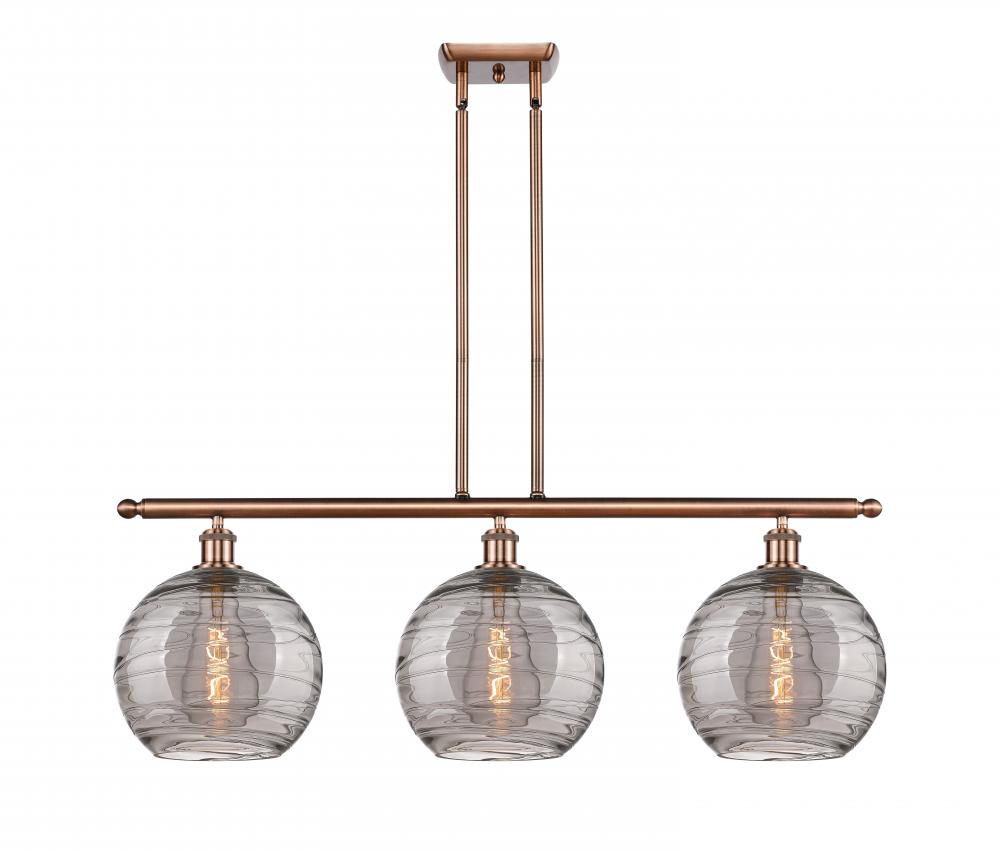 Athens Deco Swirl - 3 Light - 37 inch - Antique Copper - Cord hung - Island Light