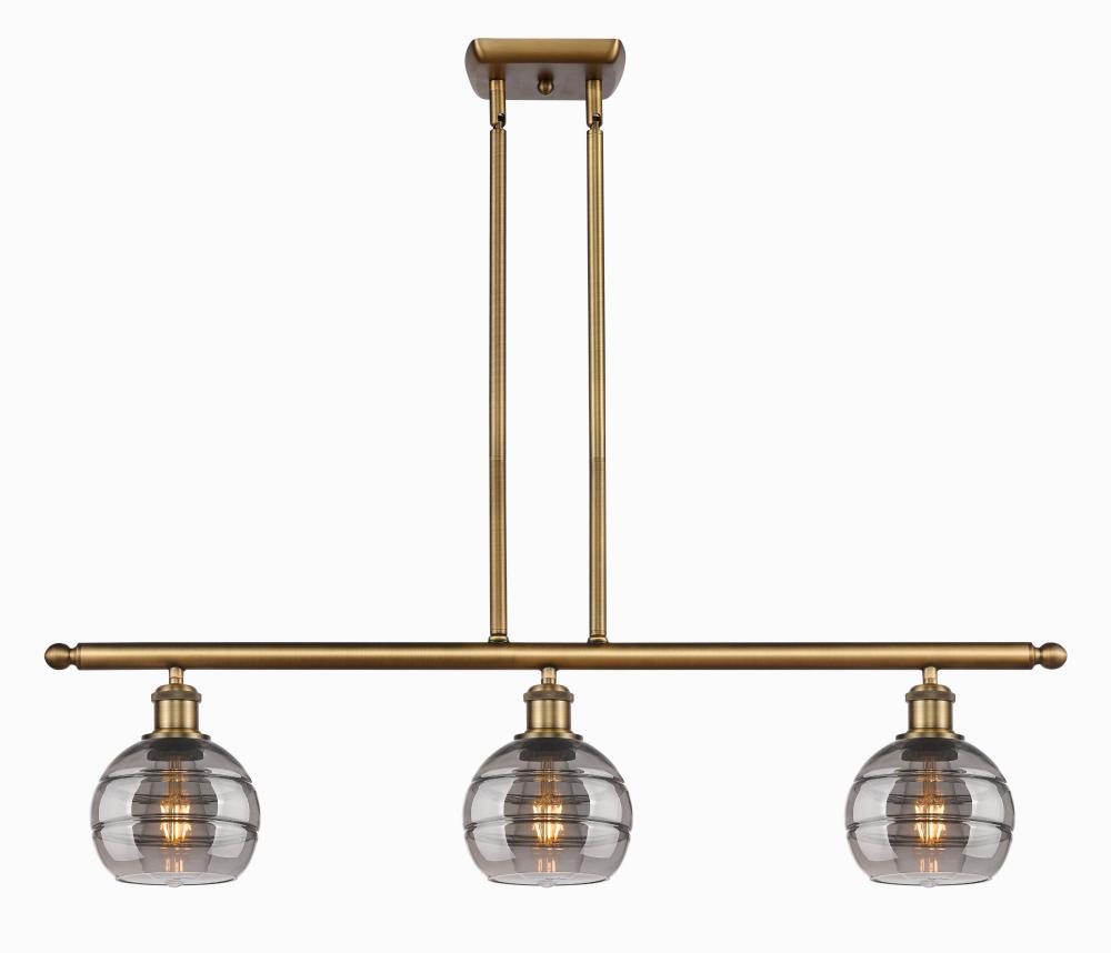 Rochester - 3 Light - 36 inch - Brushed Brass - Cord hung - Island Light