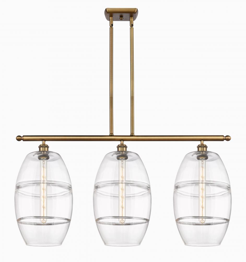 Vaz - 3 Light - 37 inch - Brushed Brass - Cord hung - Island Light