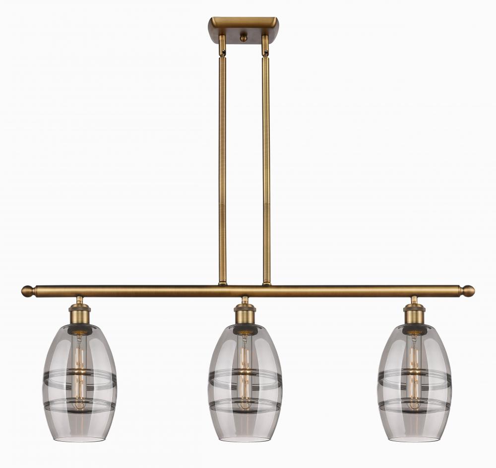 Vaz - 3 Light - 36 inch - Brushed Brass - Cord hung - Island Light