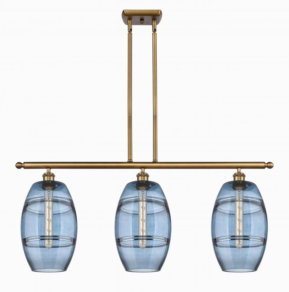 Vaz - 3 Light - 36 inch - Brushed Brass - Cord hung - Island Light