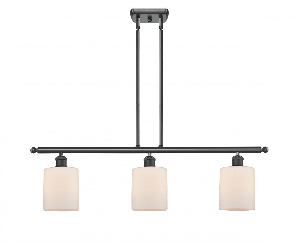 Cobbleskill - 3 Light - 36 inch - Matte Black - Cord hung - Island Light