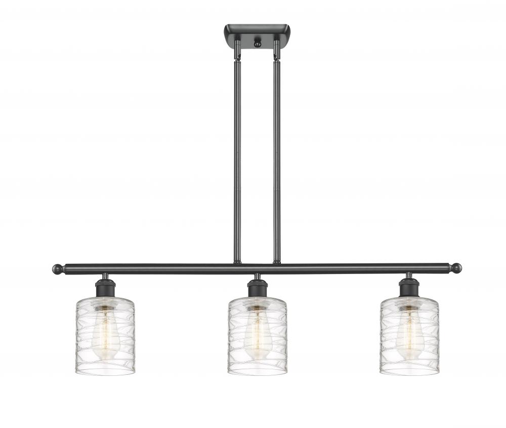 Cobbleskill - 3 Light - 36 inch - Matte Black - Cord hung - Island Light