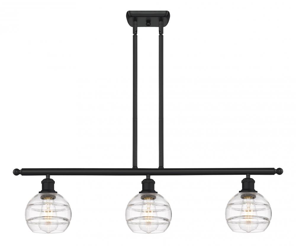 Rochester - 3 Light - 36 inch - Matte Black - Cord hung - Island Light