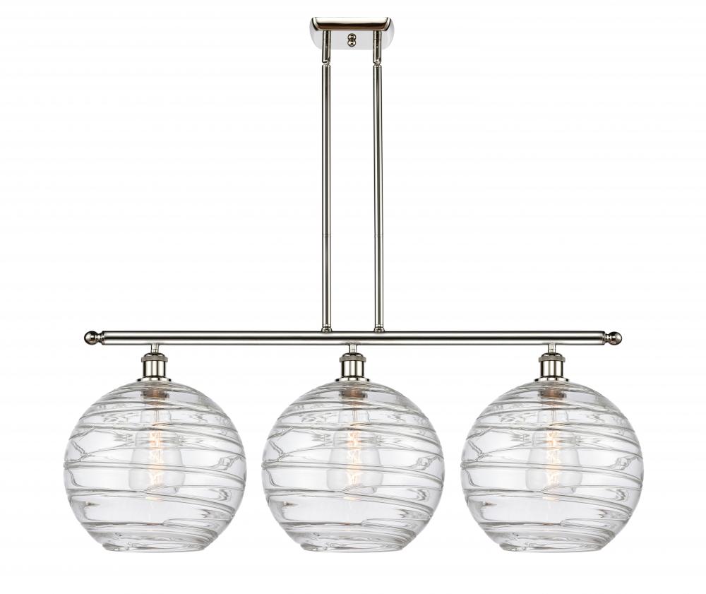 Athens Deco Swirl - 3 Light - 39 inch - Polished Nickel - Cord hung - Island Light