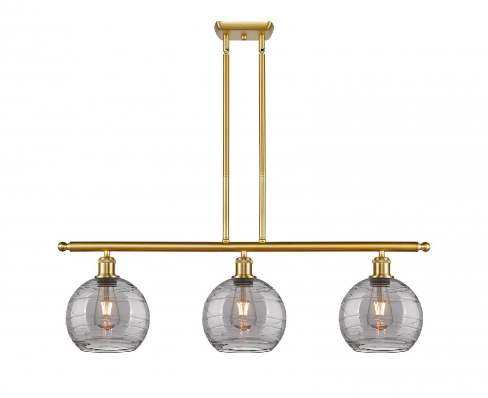 Athens Deco Swirl - 3 Light - 36 inch - Satin Gold - Cord hung - Island Light