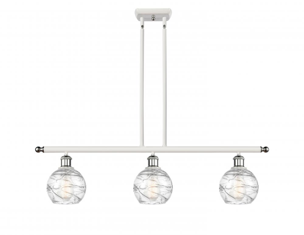 Athens Deco Swirl - 3 Light - 36 inch - White Polished Chrome - Cord hung - Island Light