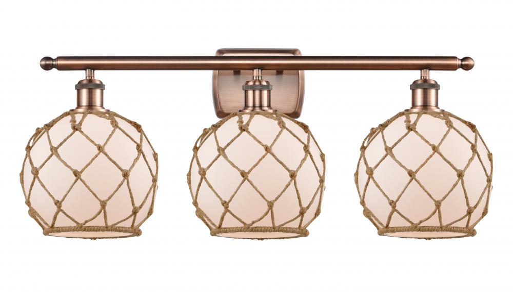 Farmhouse Rope - 3 Light - 28 inch - Antique Copper - Bath Vanity Light