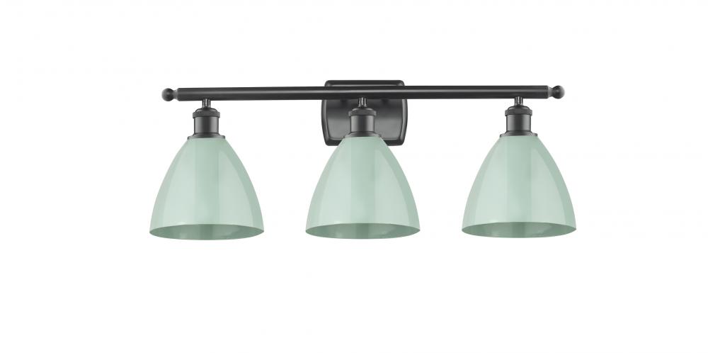 Plymouth - 3 Light - 28 inch - Matte Black - Bath Vanity Light