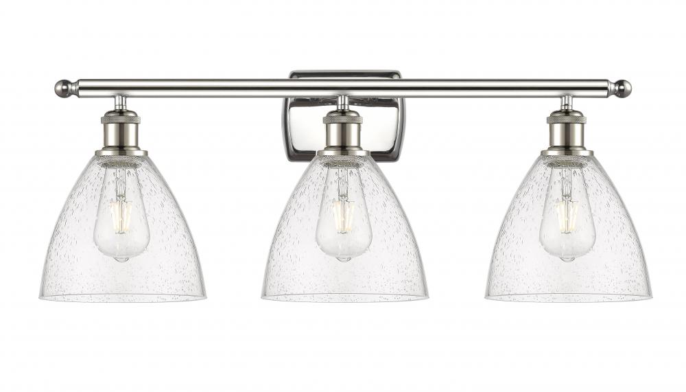 Bristol - 3 Light - 28 inch - Polished Nickel - Bath Vanity Light