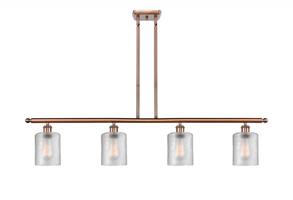 Cobbleskill - 4 Light - 48 inch - Antique Copper - Cord hung - Island Light