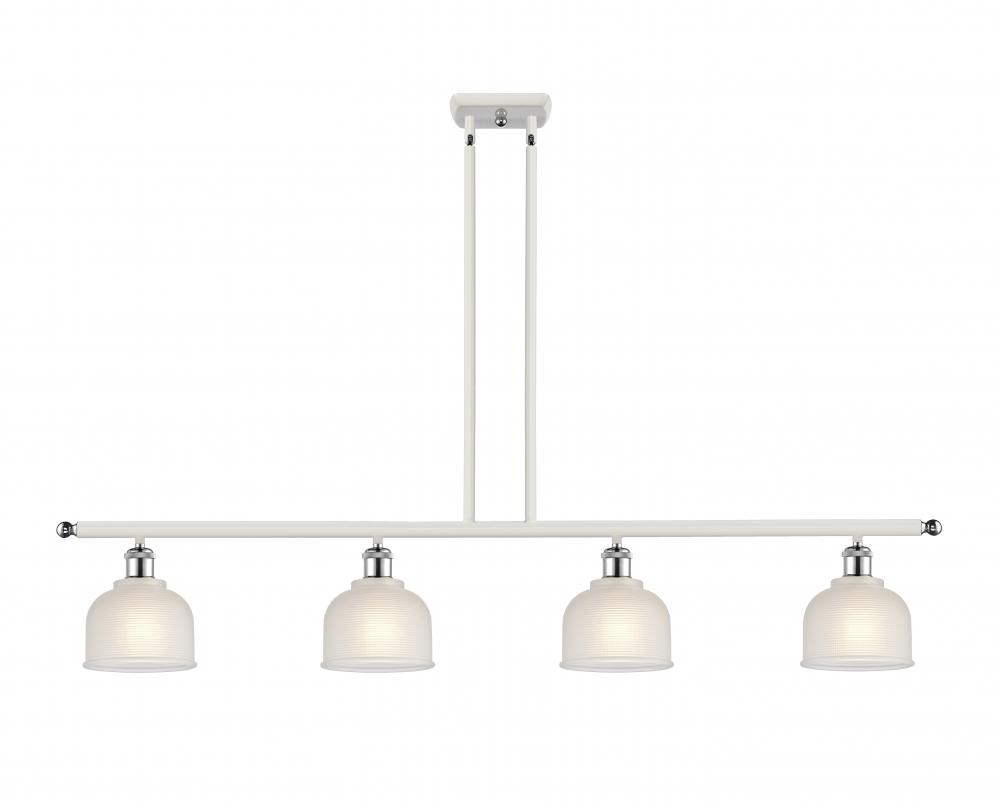 Dayton - 4 Light - 48 inch - White Polished Chrome - Cord hung - Island Light