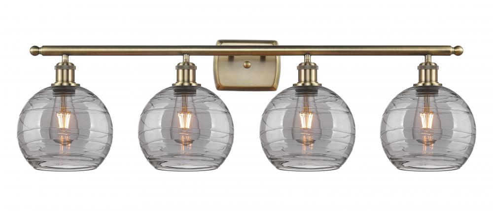 Athens Deco Swirl - 4 Light - 38 inch - Antique Brass - Bath Vanity Light