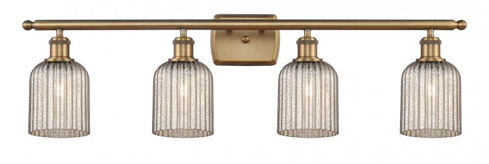 Bridal Veil - 4 Light - 35 inch - Brushed Brass - Bath Vanity Light