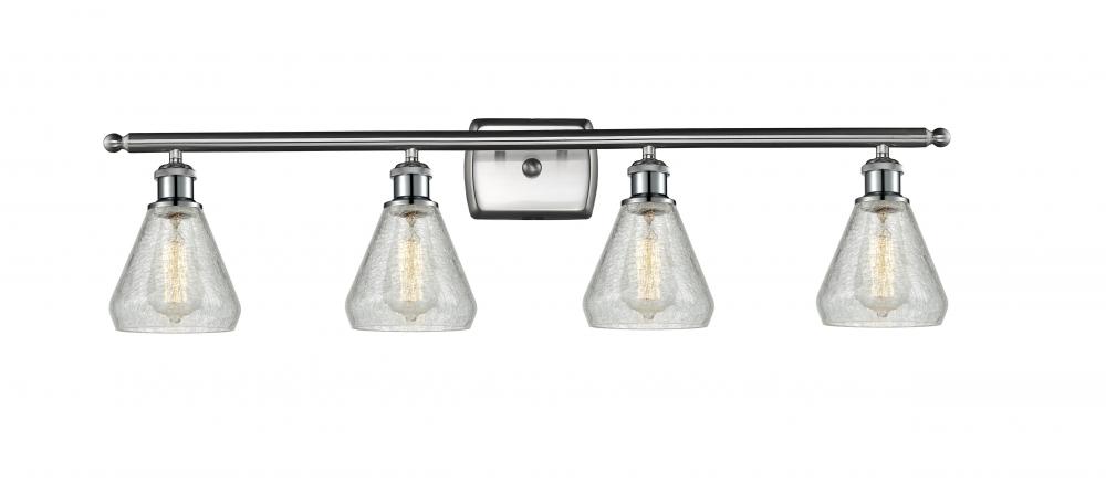 Conesus - 4 Light - 36 inch - Brushed Satin Nickel - Bath Vanity Light