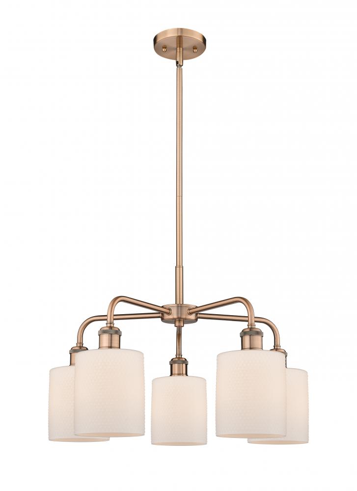 Cobbleskill - 5 Light - 23 inch - Antique Copper - Chandelier