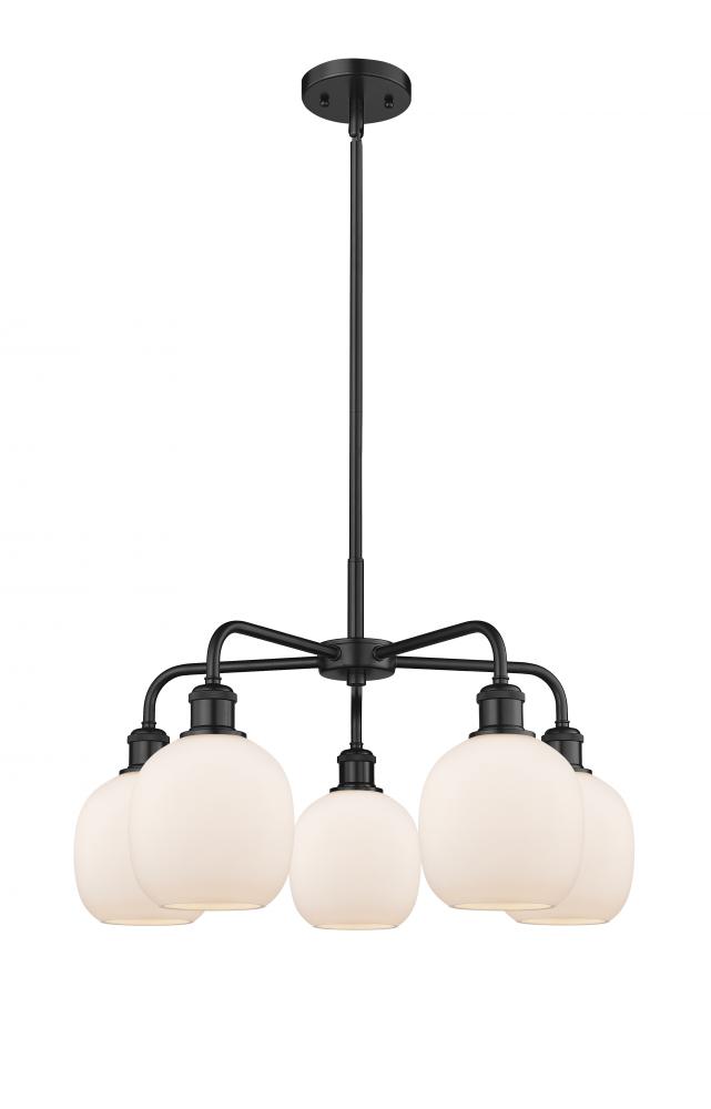 Belfast - 5 Light - 24 inch - Matte Black - Chandelier