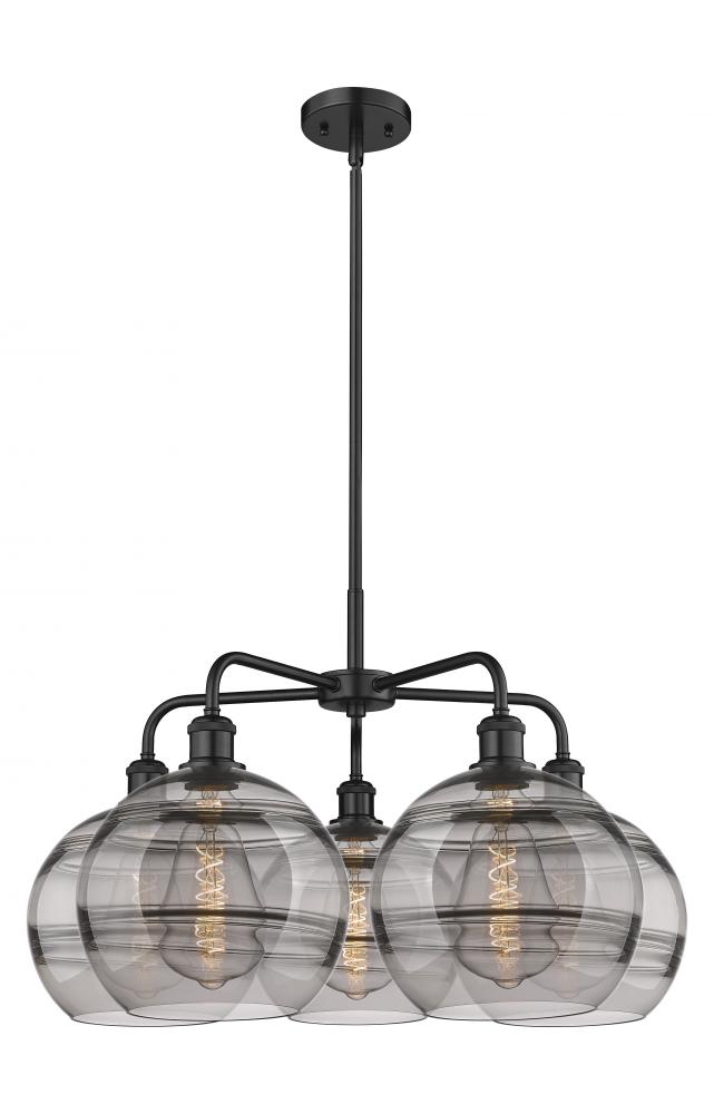 Rochester - 5 Light - 28 inch - Matte Black - Chandelier