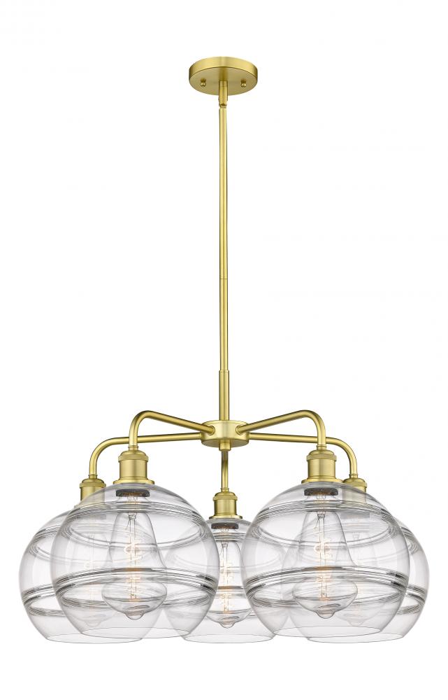 Rochester - 5 Light - 28 inch - Satin Gold - Chandelier