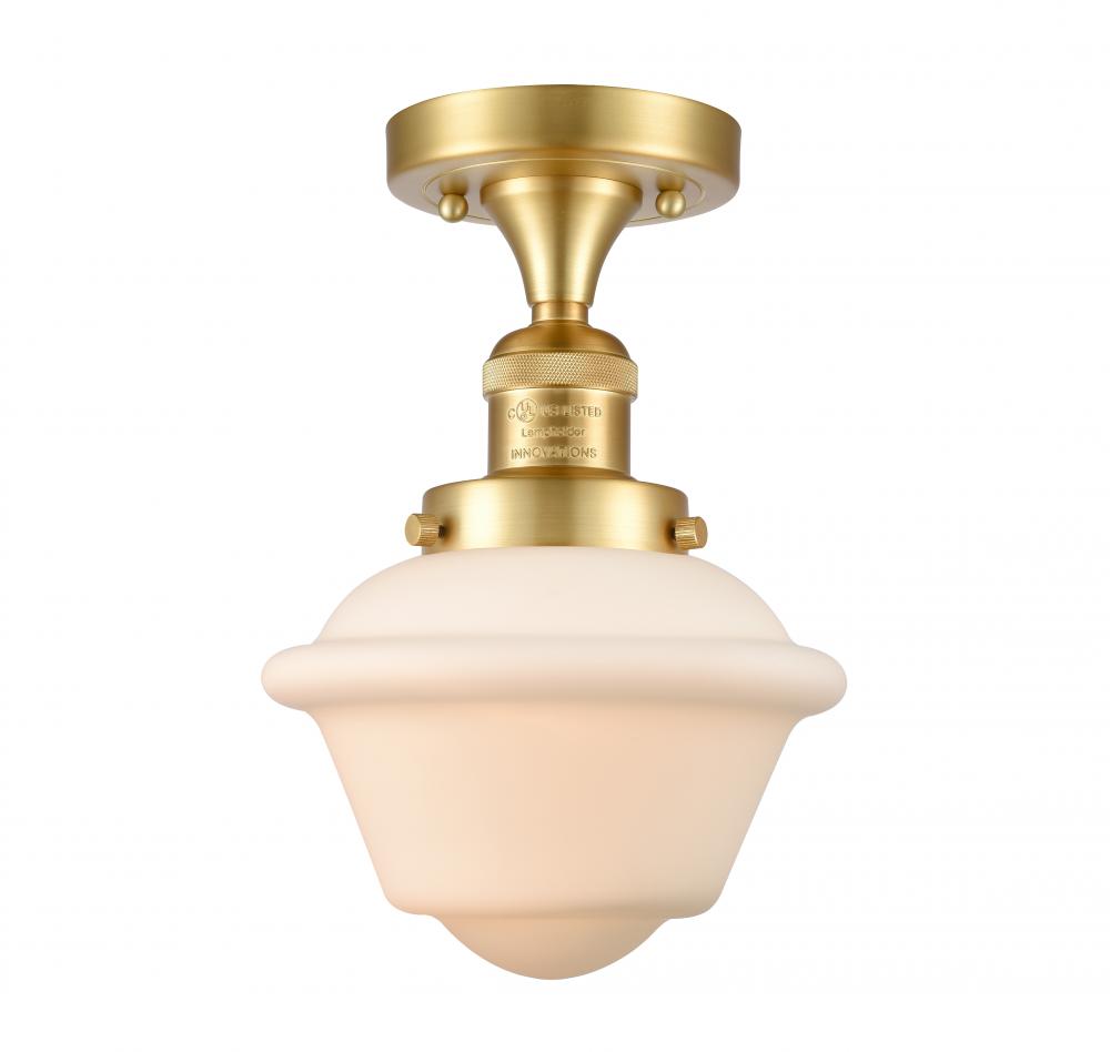 Oxford - 1 Light - 8 inch - Satin Gold - Semi-Flush Mount